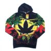 Reggae Gear Rasta weed leaf black hoodie
