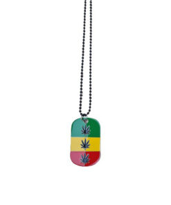 Rasta Weed Tag Neck Chain