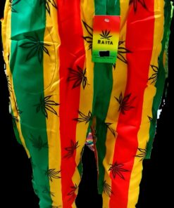 Reggae Gear Black Weed Leaf Pyjama Pants - Reggae Gear