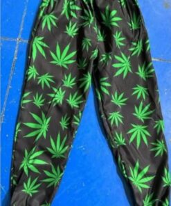 Reggae Gear Black Weed Leaf Rasta Pants